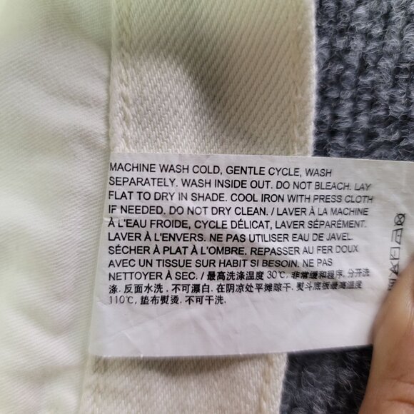 Theory Womens Size 24 Treeca D Crop Slim Cut Ecru Colored Drill Pants New - Picture 11 of 16